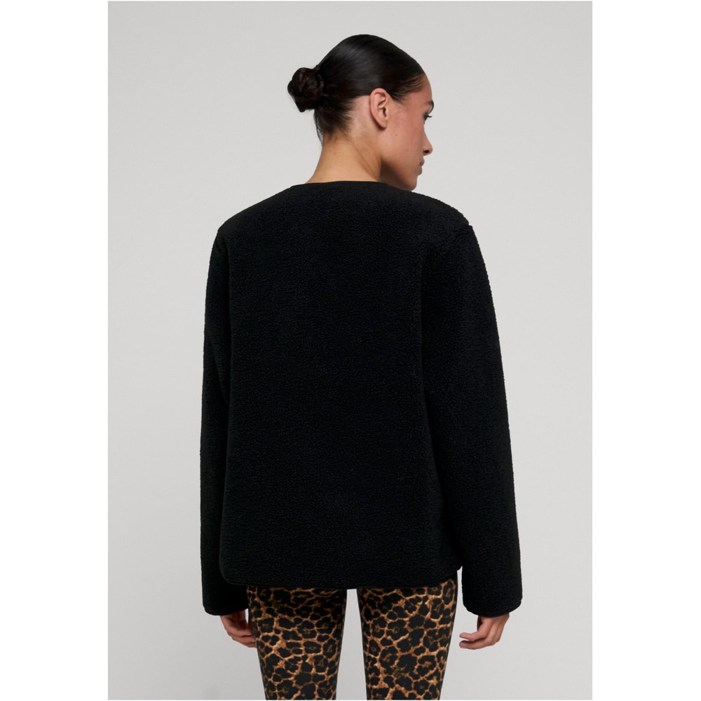 Urban Classics - Buttoned Teddy Jacket - Black